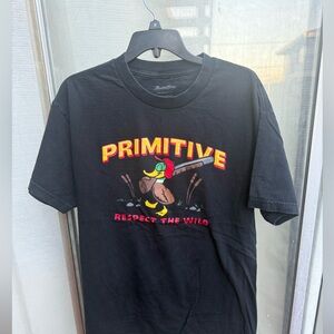 Primitive respect the wild Black Tee with Colorful Duck Graphic skater